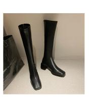 Botas De Tacón Cuadrado De Moda Para Mujer, Botas De Cabeza Cuadrada De Tacón Alto De Pila Alta - details 25