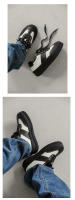 Moda cuatro estaciones negro y blanco colores contrastantes zapatos panda plataforma zapatos de junta de los hombres. - details 4