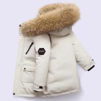 Abrigos de algodón para niños, ropa de abrigo gruesa con cuello de piel grande para invierno, chaquetas cálidas con capucha para niños, Parkas informales de moda para adolescentes - details 7