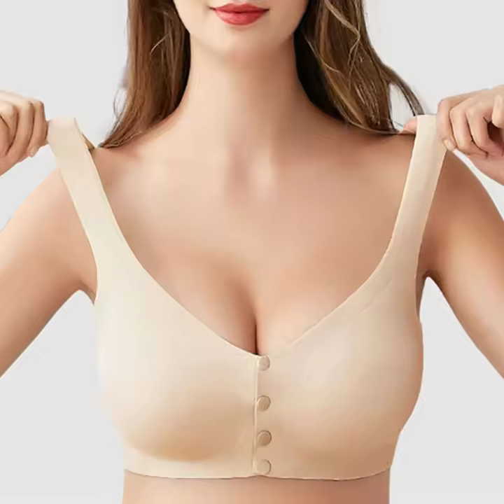 Sujetador de lactancia inalámbrico para mujer, ropa de maternidad, antisueltos, transpirable, seda helada, cómodo - 1