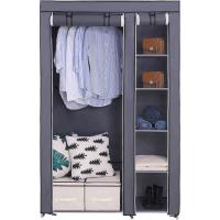 Armario de Tela, Organizador Textil Plegable, Zapatero, 175 x 110 x 45 cm, Color Negro LSF007 - details 10