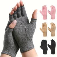 Guantes de compresión para alivio de la artritis, mezcla de algodón transpirable, diseño sin dedos para hombres y mujeres - details 2
