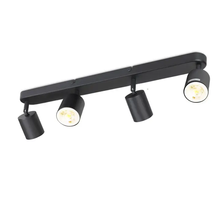 CBJKTX 4 Focos GU10 Max.25w Luz de Techo LED Negra Salón 350 °   Foco ajustable para pasillo dormitorio cocina - 1