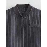 BUNO-chaquetas a rayas para mujer, primavera 2024, abrigo corto elegante con cuello levantado para mujer, ropa de calle para mujer, prendas de vestir exteriores nuevas - details 3