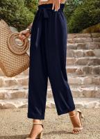 Pantalones de pierna ancha de moda de oficina de mujer de estilo clásico de cintura alta - details 2
