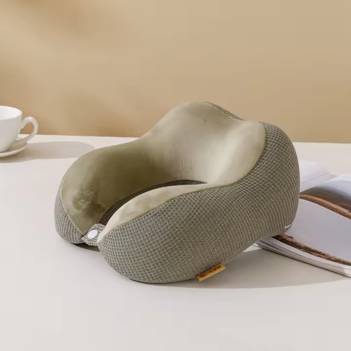 Almohada de viaje – Almohada de cuello para viajes, almohada de apoyo portátil de espuma viscoelástica, cómoda y ligera, paquete rápido para camping, cojín de descanso para dormir - 1