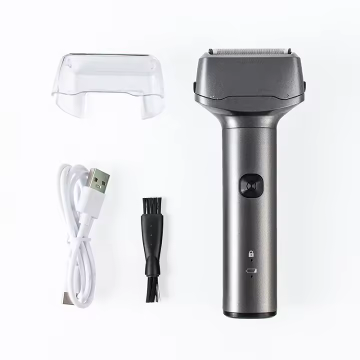Afeitadora Recargable de Tres Cuchillos Portátil, Lavable con Agua, Cuchillo de Barba para Hombres, Afeitadora Eléctrica - 1
