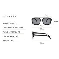 Gafas de sol cuadradas con montura grande para hombres y mujeres, montura ligera, gafas de sol negras y amarillas con protección UV - details 0