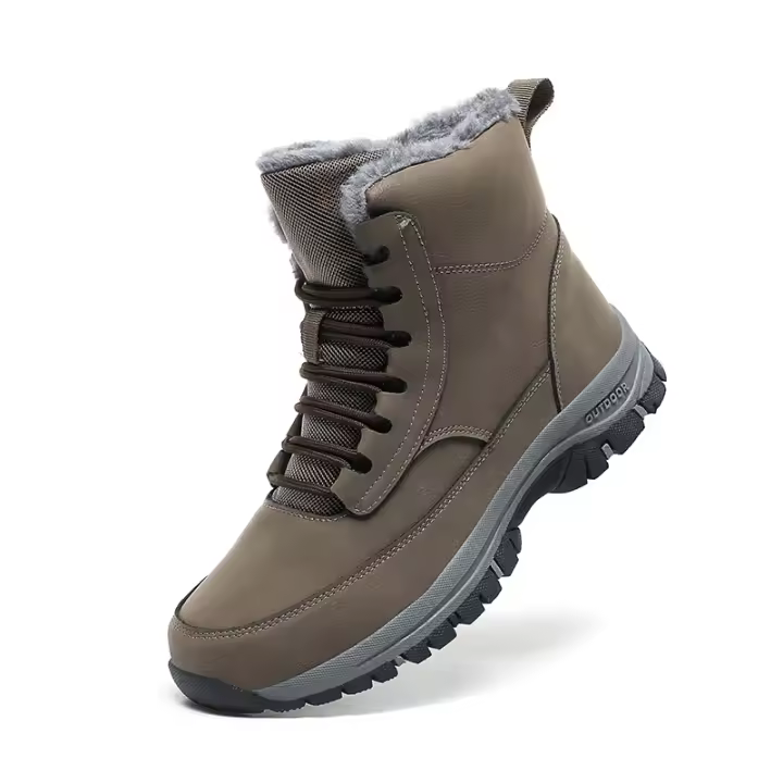 Botas De Invierno Con Piel Antideslizantes Impermeables Para Hombre Botas De Nieve Alta Top Microfibra Cuero Sintético Forro De felpa - 1