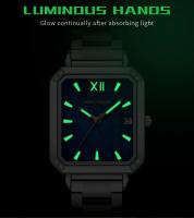 Reloj cuadrado mini de lujo para mujer con esfera de nácar, correa luminosa de acero inoxidable, reloj de moda, regalo para mujer - details 8