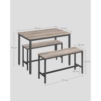 Conjunto de Mesa de Comedor y Sillas Juego de 3 Piezas Mesa de 70 x 110 x 75cm - details 10