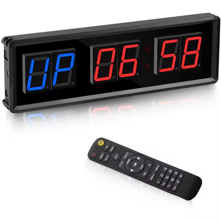 Temporizador de gimnasio, temporizador de intervalo LED, reloj de pared de Cuenta atrás Digital, cronómetro de reloj de Fitness, dígitos de 1,5 pulgadas hacia abajo/arriba para el hogar - 1