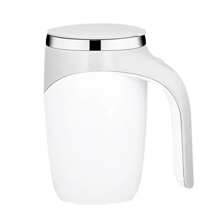 Taza mezcladora completamente automática de acero inoxidable Taza perezosa de acero inoxidable Taza de café portátil Taza para café con leche (blanco) - 1