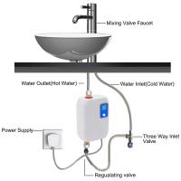 Calentador de agua instantáneo montado en la pared, 3000W, LED para lavado diario, enchufe estadounidense (blanco) - details 1