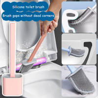 Cepillo de inodoro de silicona para el hogar, soporte de cepillo de limpieza resistente al desgaste, sin esquinas muertas para el baño - details 1