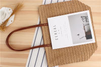 Bolso de un hombro de hierba para mujer, tejido japonés y coreano, Simple, Color sólido, ocio, vacaciones, diario, nuevo - details 3