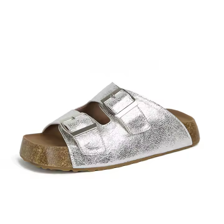 Hebilla retro con zapatillas de plataforma casuales sandalias para uso exterior - 1