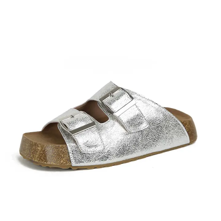Hebilla retro con zapatillas de plataforma casuales sandalias para uso exterior - 1