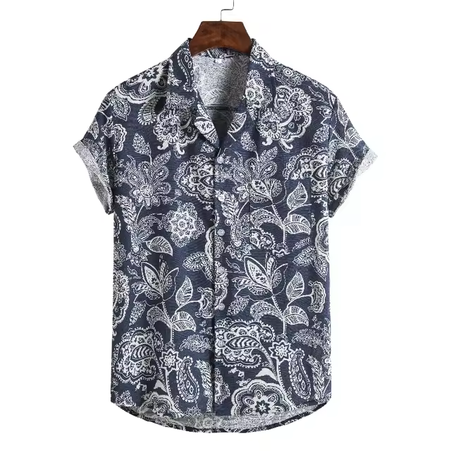 Camisa floral holgada y holgada informal para vacaciones en la playa de Hawaii - 1