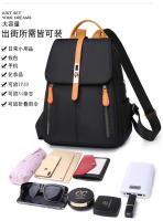 Mochila Oxford negra impermeable para mujer, bolso escolar antirrobo de gran capacidad, bolso de viaje, bolso de hombro - details 9