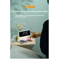 Nuevo reloj despertador multifunción tres en uno de carga inalámbrica luz de noche de carga rápida luz ambiental cargador de móvil reloj luz de noche - details 1