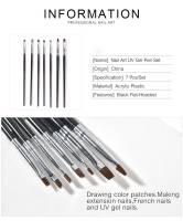 Set de Pinceles de Pintura de Gel UV KADS para Arte de Uñas con Cabeza Plana Negra y Cabello de Nylon Suave para Decoración de Uñas Herramienta de Dibujo de Gel - details 1