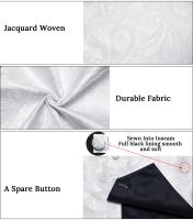 Chaleco de traje de esmoquin de moda con corbata, chaleco de cachemira de lujo para boda y graduación, azul, verde, rojo sólido, negro, plata, rosa - details 0