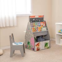 Juego de mesa para niños con silla, juego de mesa 3 en 1 con pizarra para pintar y espacio de almacenamiento, juego de escritorio infantil de madera (blanco) - details 8