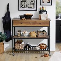 Cocina Carrito de Servir Multiusos con 2 Estantes y 2 Cajones 110 x 55 x 91 cm FKW112-PF ES - details 3