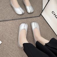 Zapatos planos de cuero con punta abierta y pezuña para mujer, mocasines vaqueros Mary, zapatos de bailarina para mujer - details 16