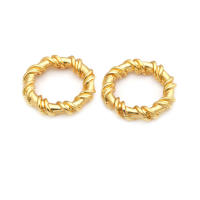 Anillo de Cierre Redondo de Brasso Dorado Mate Joyería de Alta Calidad - details 2