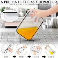 Juego De 12 Piezas De Contenedores Para Almuerzo De Cocina Caja De Alimentos Segura Para Microondas Y Nevera Manteniendo La Frescura - details 6