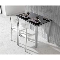 Color Negro/Plata - Material Cristal Templado/Metal 100/140 x 60 x 76 cm - details 1