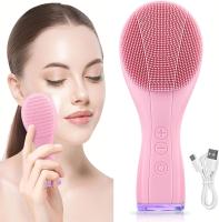 Cepillo de limpieza facial de silicona, exfoliante facial, recargable, impermeable para limpieza profunda, exfoliante suave, masaje firme, lavadora facial eléctrica para mujeres y hombres - details 0