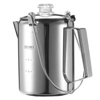 Cafetera para acampar con filtro de acero inoxidable para exteriores, cocina casera, 9 tazas, 1,2 litros - details 1