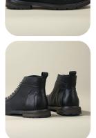 Botas de hombre de caña alta botas de hombre de cuero retro casual zapatos de cuero herramientas - details 8