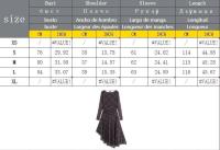 Moda elegante para mujer primavera nueva señora cuello redondo, falda midi, estampado clásico de otoño - details 0