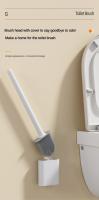 Cepillo De Inodoro Mini De Silicona Con Base Antifugas Y Cerdas Flexibles Para Baño Cepillo Suave Para Limpieza Rapida Y Secado - details 6