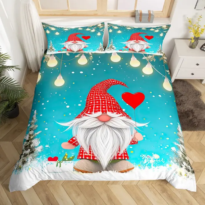 Juego de Ropa de Cama de Gnomo de Hojas de Arce Dulce Hojas de Otoño Decoración para Dormitorio de Hogar Material de Poliéster - 1