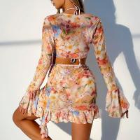 Nuevos estampados tendencias playa faldas bikinis 4 piezas trajes de baño - details 11