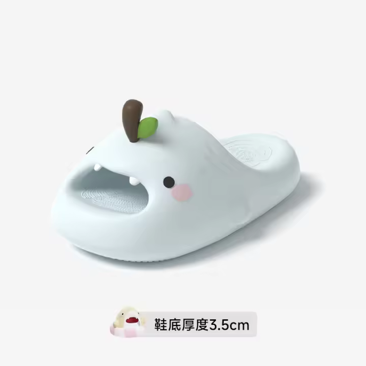 Mandarin duck apple shark pull zapatillas mujer verano casa EVA antideslizante sandalias de baño hombres 3,5 CM fondo grueso - 1