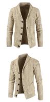 Cárdigan de punto de ganchillo para hombre, suéter grueso suelto con cuello en V, chaqueta de moda, nuevo - details 1