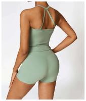 Pantalones cortos de yoga para mujer, bodys deportivos transpirables de cintura alta, para correr, gimnasio y entrenamiento de verano - details 18