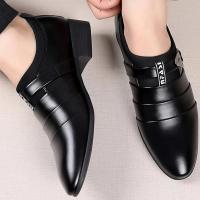 Zapatos de Cuero Clásicos para Hombres Mocasines de Punta Afilada Perfectos para Boda, Fiesta, Oficina, Vestir Casual Camisas Polo, Moda para Hombres - details 4