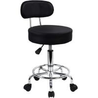 Bar telesilla Silla giratoria banqueta experimentales heces Aprendizaje Belleza Silla Alta Trasera Regulable en Altura con Ruedas (Negro) - details 0