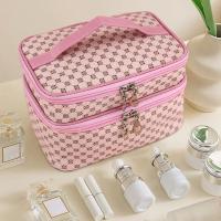 Bolsa De Maquillaje Grande Para Mujer Con Doble Cremallera Organizador De Viaje Impermeable Para Cosméticos Y Toallitas Bolsa De Baño - details 7