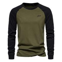 Camisetas para hombre, 100% algodón, manga larga, cuello redondo, Pactwork, camisetas informales para hombre, nuevas camisetas de diseñador de primavera, ropa para hombre - details 1