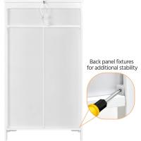Dos Cajones Armario de Baño de Madera Mueble Auxiliar de Cocina con Estante Ajustable para Salón - details 3