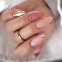 24 piezas de uñas francesas para mujer, parches de uñas postizas, estilo veraniego, diseño morado, juego completo, usable - details 6