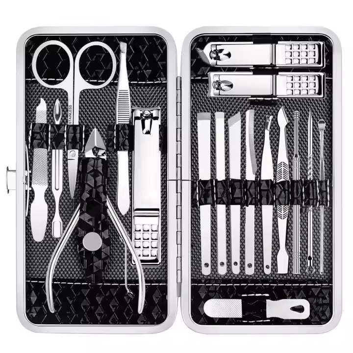 Scttomon Set de Manicura de Acero Inoxidable Kit de Pedicura de 18 Piezas para Cuidado de las Uñas Profesional - 1